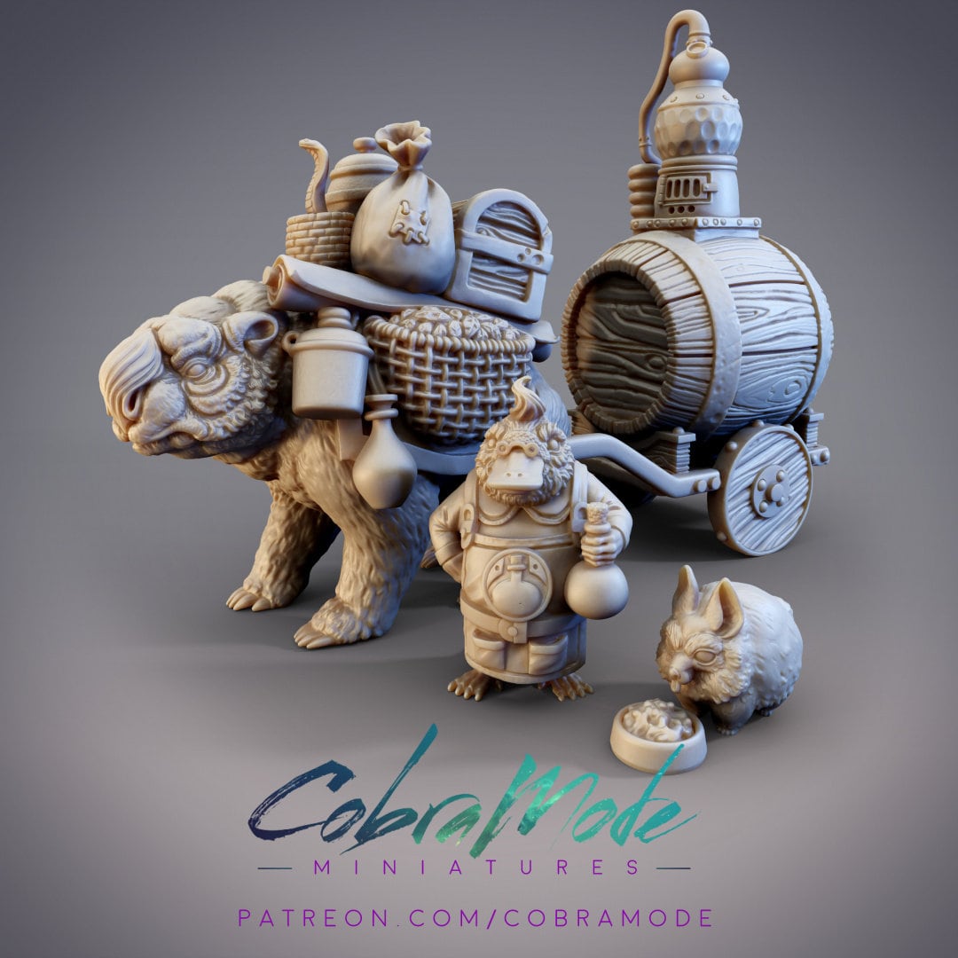 Glima, Boondaburra Platypus Chemist - 32mm/54mm Scale Miniature - (with DnD 5ed. Stats) - Cobramode Miniatures