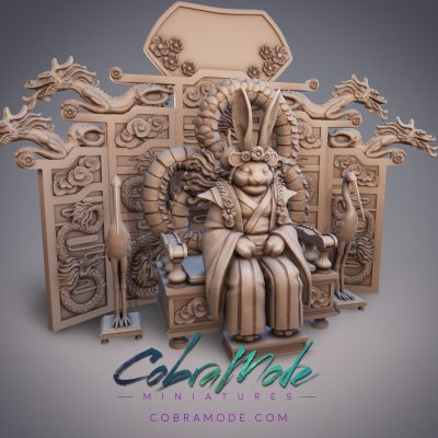 Rabbitfolk Empress - Moon Shadow, Guanghan Monarch - 32mm/54mm Scale Miniature - (with DnD 5ed. Stats) - Cobramode Miniatures