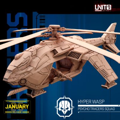 Hyper Wasp VTOL - Psycho tracers squad - 32mm Scale - Unit9 Miniatures
